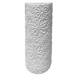 Witte luchtbevochtiger/waterverdamper bloemenmotief van aardewerk - Luchtbevochters